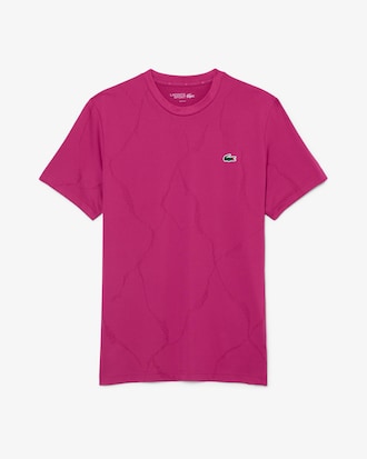 Playera de Tenis con Cocodrilo de Jacquard Ultra Dry