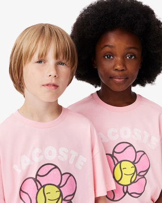 Kids' Vintage Flower Print Cotton T-Shirt