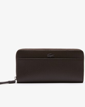 Chantaco Large Zippered Matte Piqu&eacute; Leather Wallet