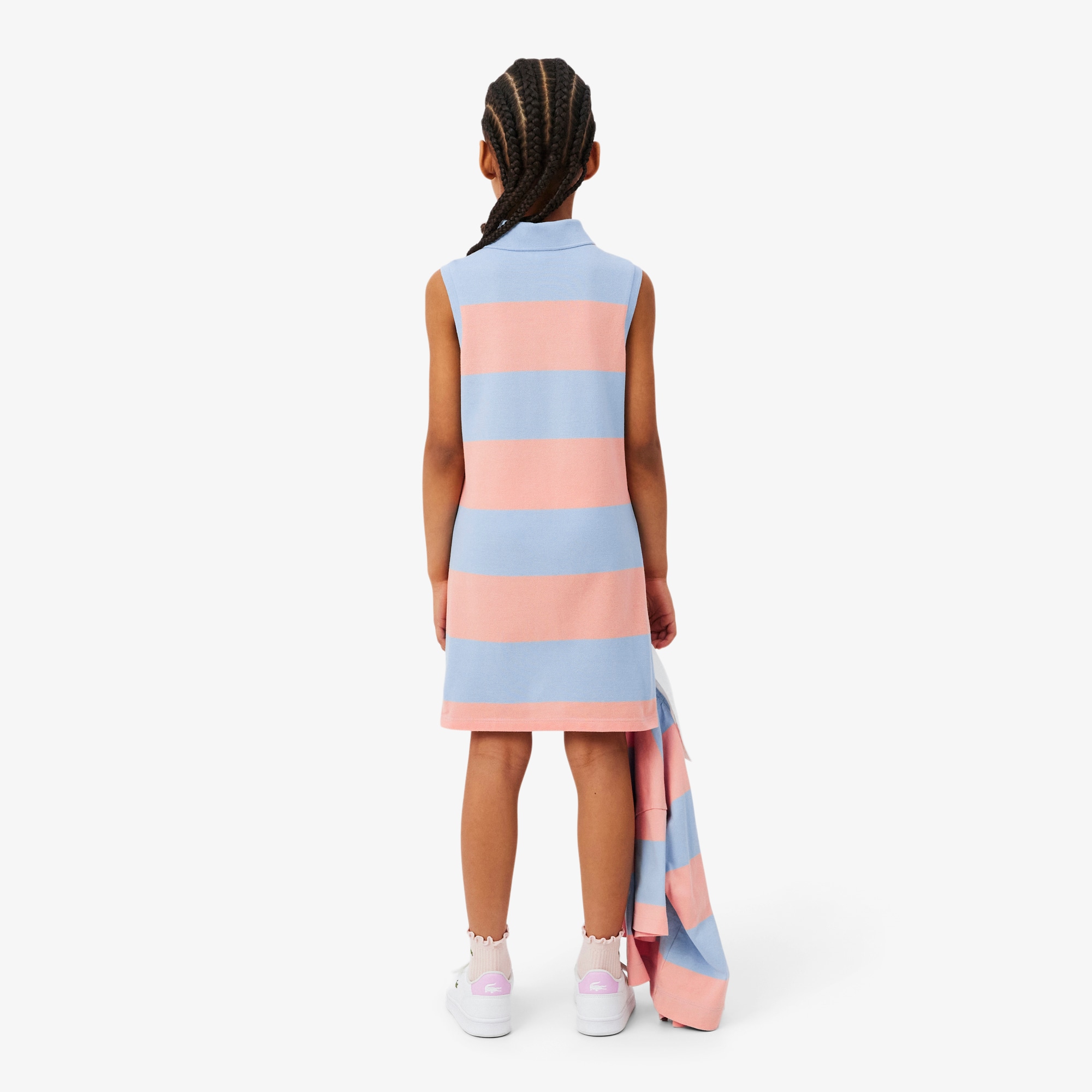 Sleeveless Striped Petit Piqué Polo Dress