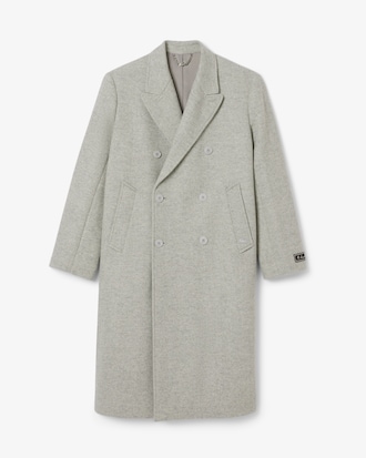 Men's Double-Breasted Chevron Wool Coat