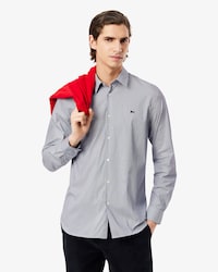 Chemise homme Lacoste slim fit avec rayures en popeline stretch
