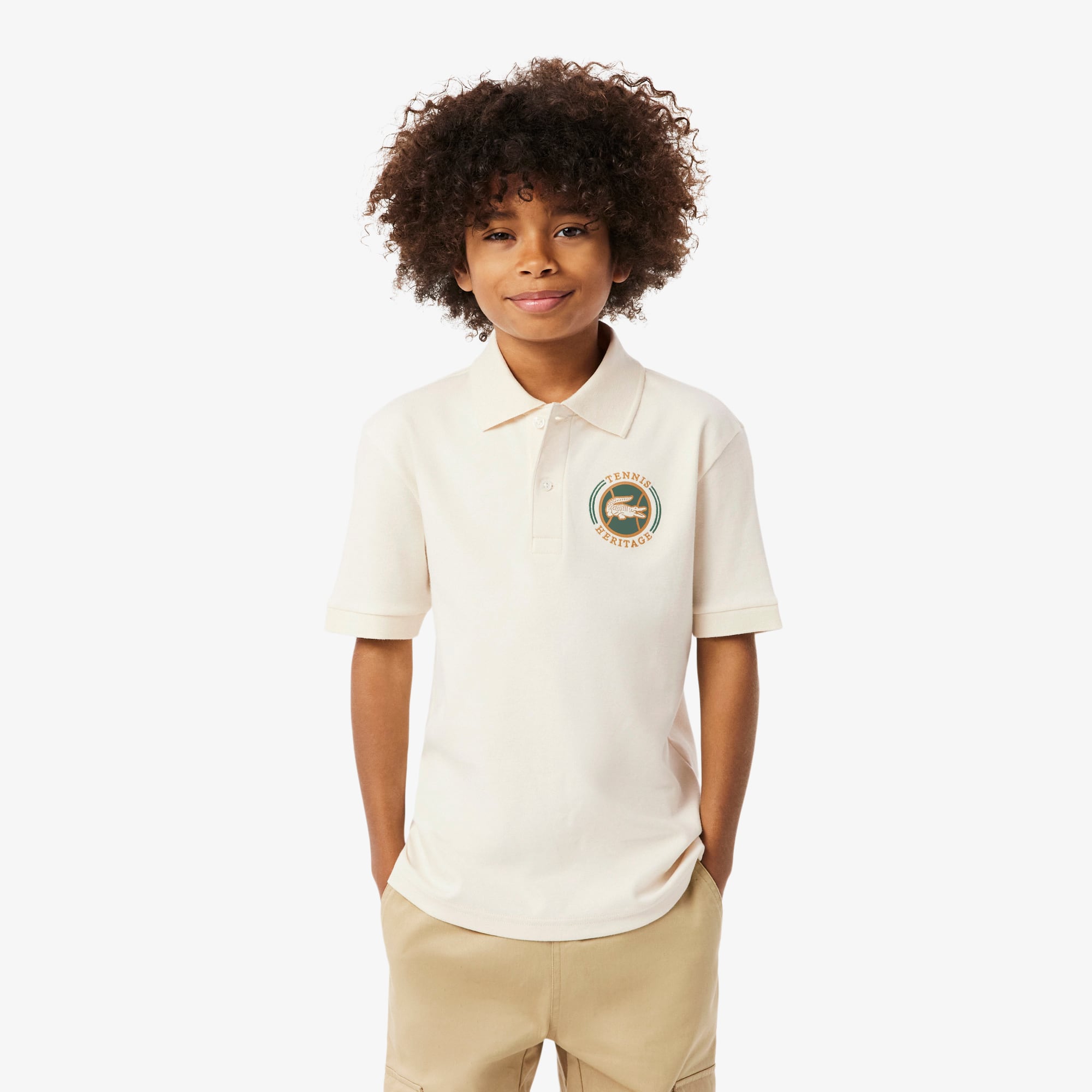 Boys' Lacoste Badge Interlock Polo