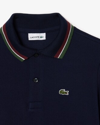 Polo de Petit Piqu&eacute; con Cuello a Rayas para Ni&ntilde;os