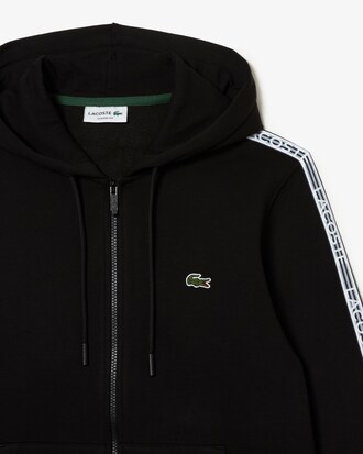 Sweatshirt zipp&eacute; &agrave; capuche homme classic fit &agrave; rayures avec logo