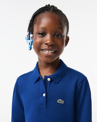 Kids' Long Sleeve Stretch Piqué Polo Dress