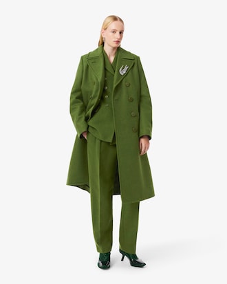 Runway Long Slub Wool Pea Coat