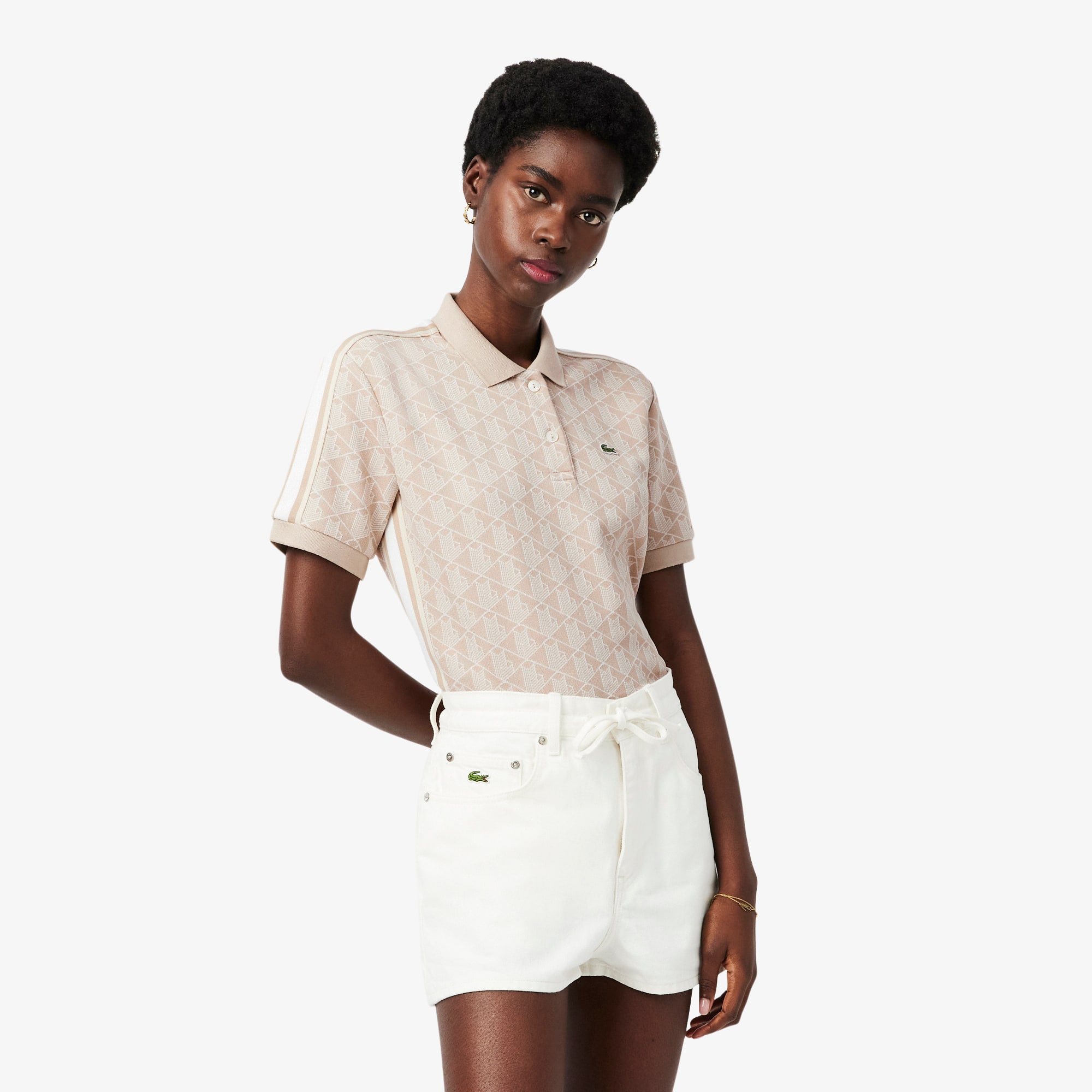 Lacoste Women's Slim Fit Monogram Polo - 40 In Pink