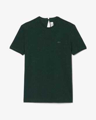 Playera de Piqu&eacute; Vaporosa con Bordes Festoneados