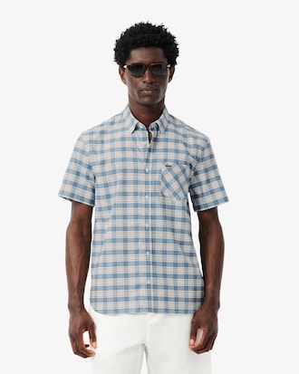 Men's Regular Fit Stretch Plaid Shirt