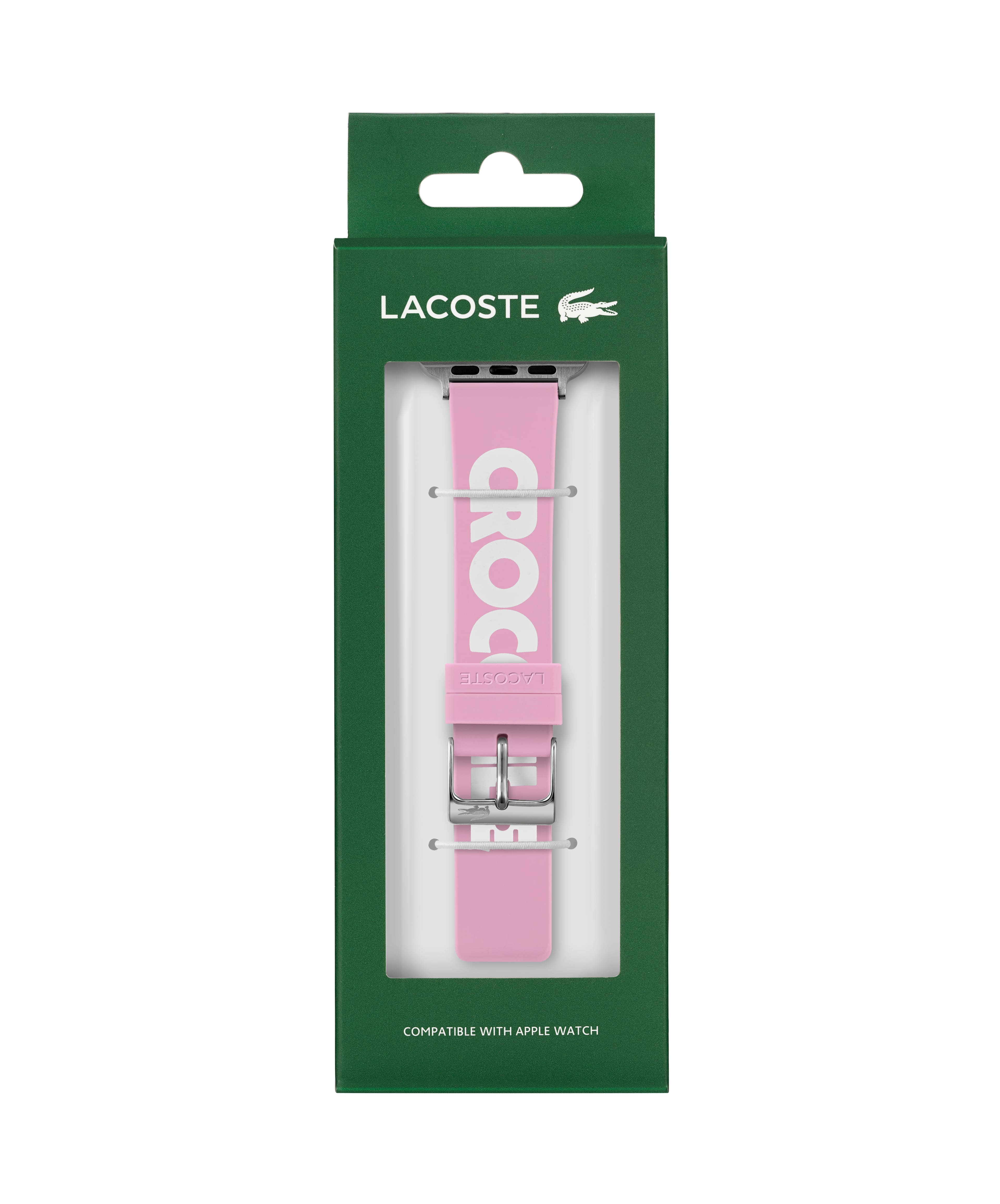 Unisex Croc Print Pink Silicone Apple Watch Strap - Women's