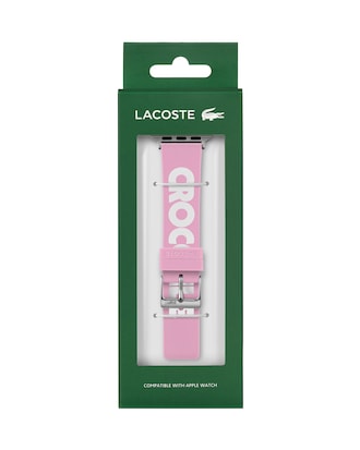Unisex Croc Print Pink Silicone Apple Watch Strap