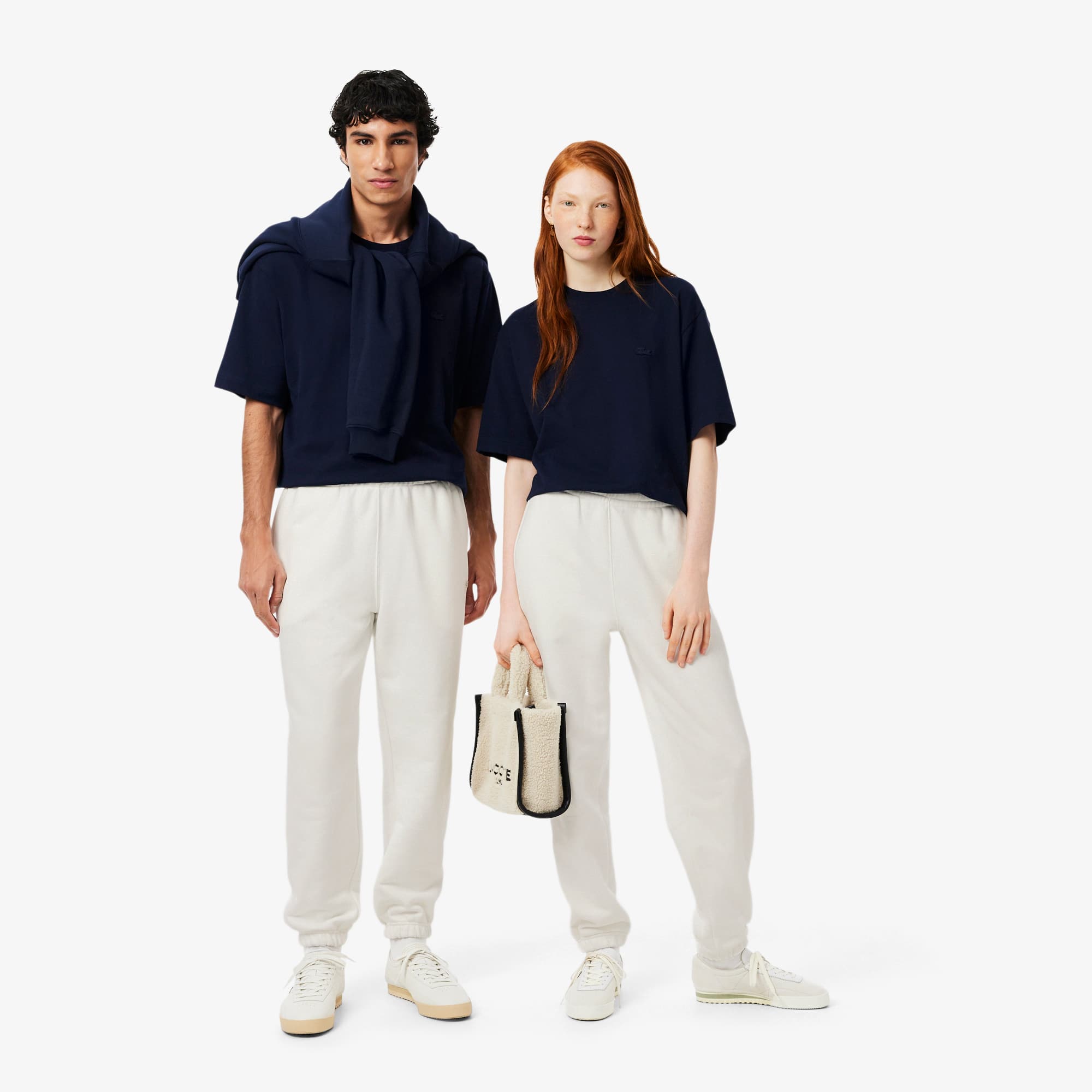 Lacoste Pantalones Deportivos De Polar Blanco