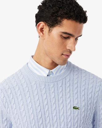 Pull homme en maille de coton torsad&eacute;e