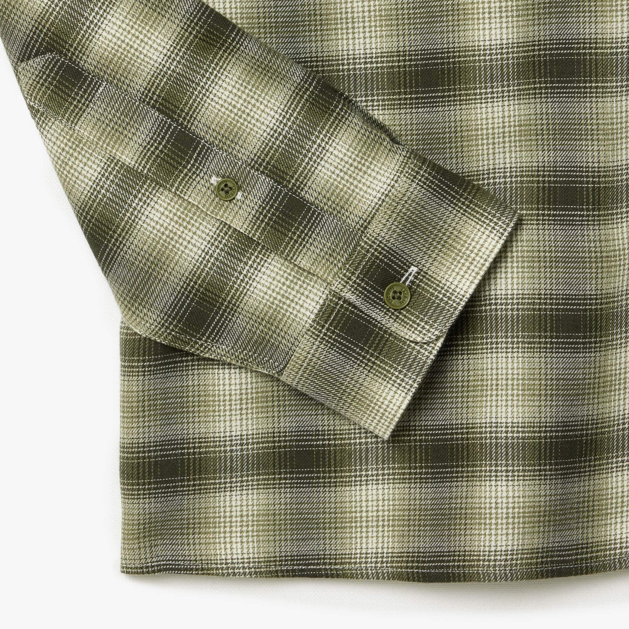 Men's Regular Fit Wool and Cotton Flannel Shirt - Button Down