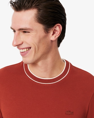 Men's Stretch Piqué Striped Collar T-Shirt