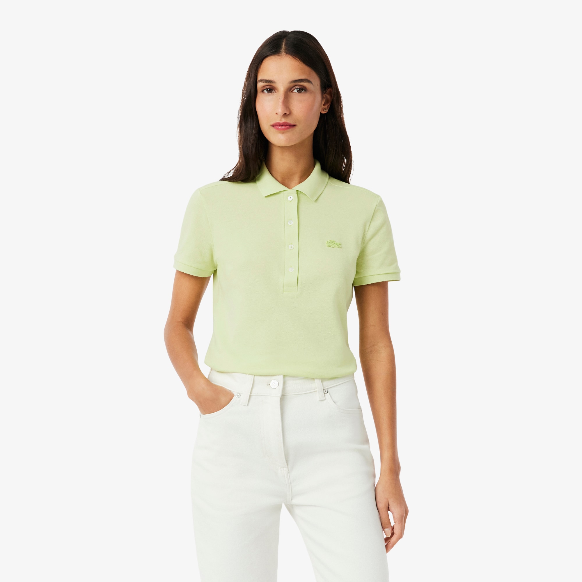 Lacoste Women's L.12.d Slim Fit Stretch Mini Piqué Polo - 42 In Green