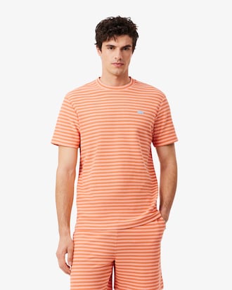 Textured Striped Cotton T-shirt