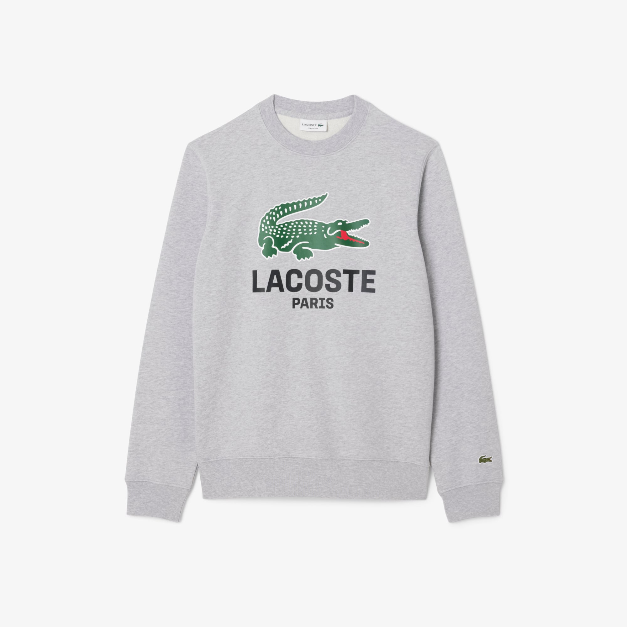 Lacoste Men's Classic Fit Printed Crew Neck Sweatshirt - 4xl - 9 In Gray