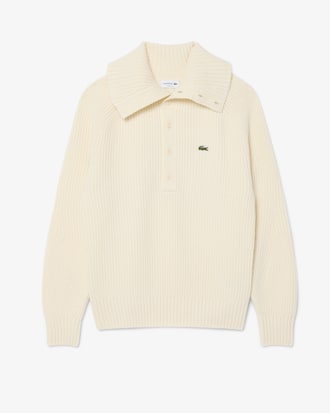 High Neck Pearl Rib Knit Sweater