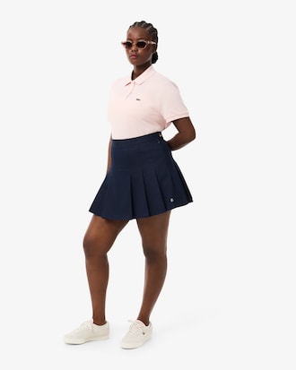 Jupe courte pliss&eacute;e en coton stretch