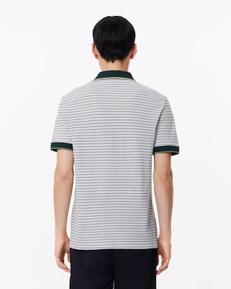 Men's Regular Fit Striped Mini Piqué Polo