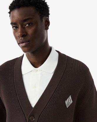 Relaxed Fit Ribbed Cotton Cardigan