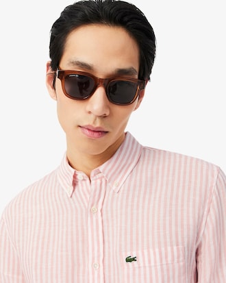Men's Regular Fit Striped Linen Shirt