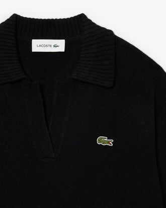 Women's 3D Knit Cashmere Polo Collar Sweater