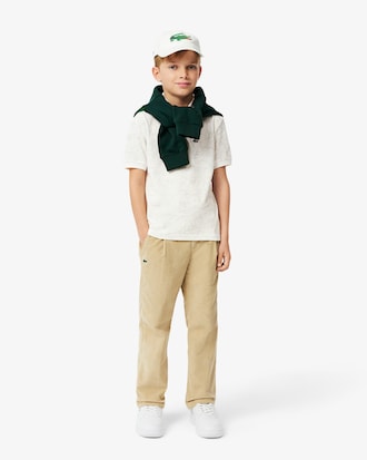 Kids' Flower Print Mini Piqué Polo