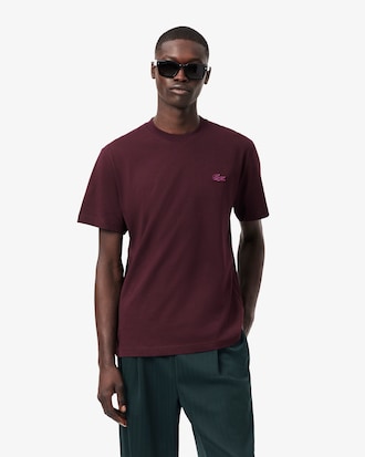 Playera de Tejido Jersey con Cocodrilo Metalizado