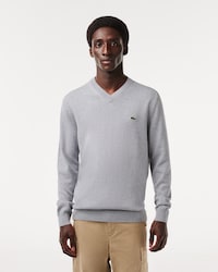 Suéter de algodón con cuello en V para hombre