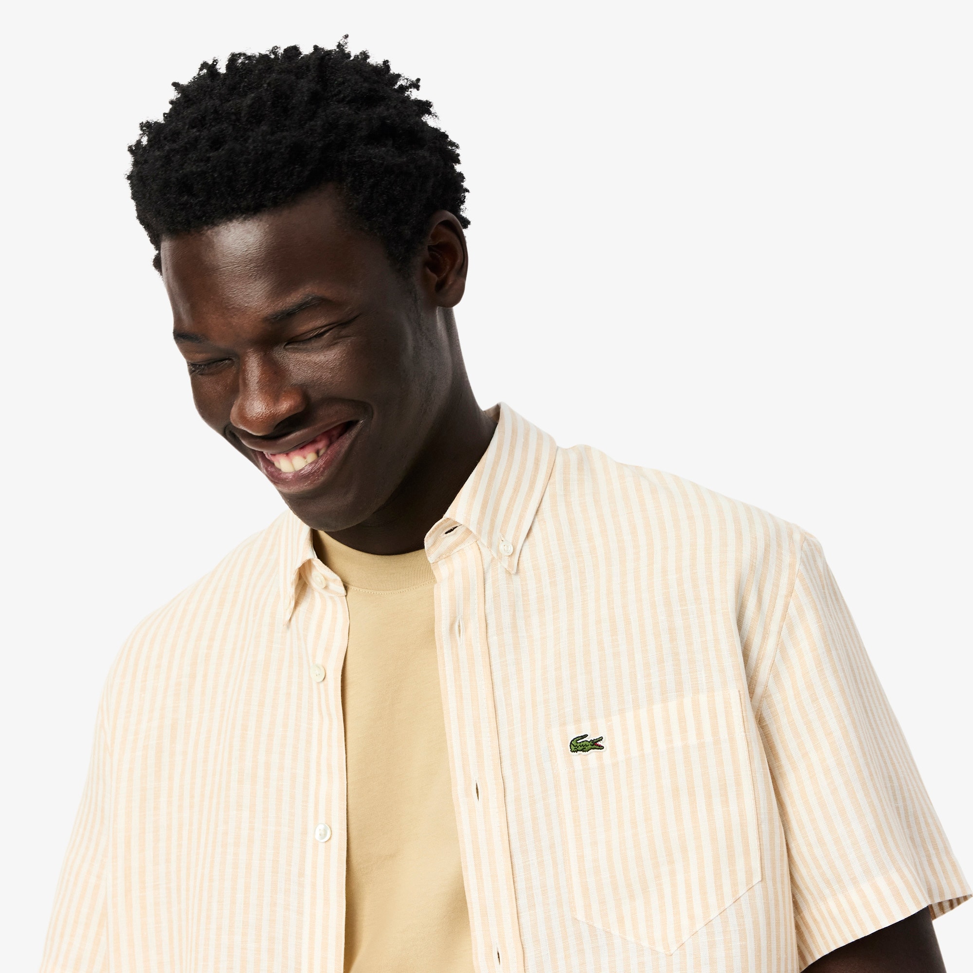 Men's Regular Fit Short Sleeve Linen Shirt - Button Down Shirts
