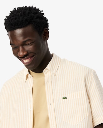 Men's Regular Fit Short Sleeve Linen Shirt