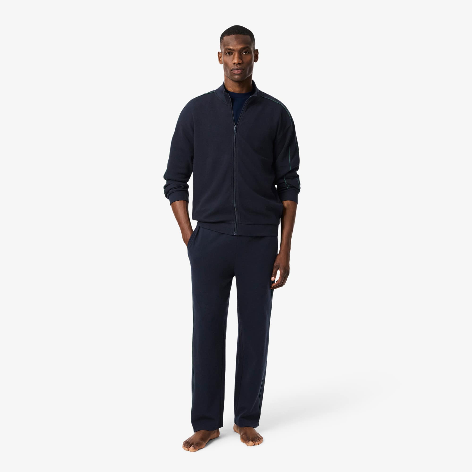 Lacoste Men's Waffled Cotton Lounge Pants - Xxl In Blue
