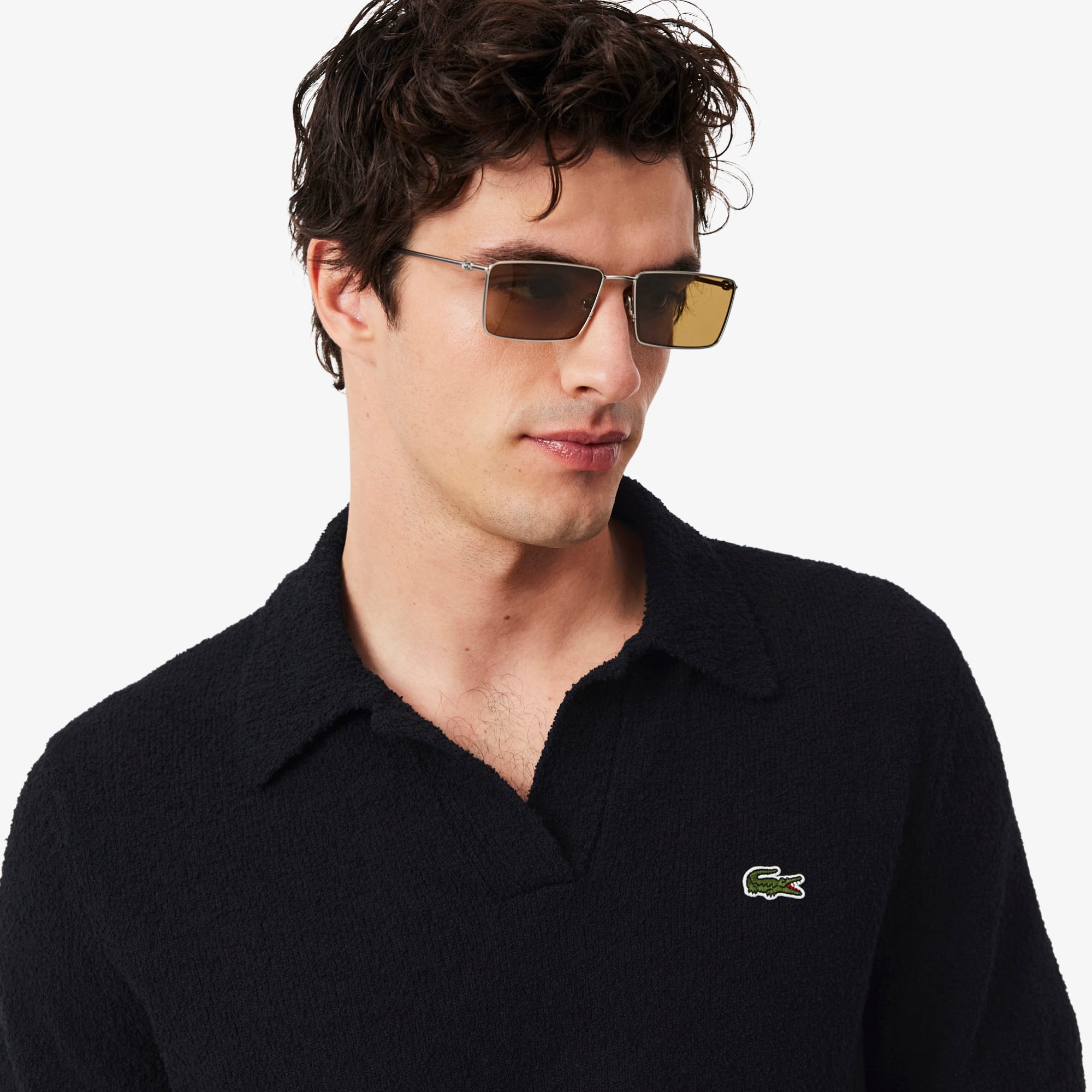 Classic Fit Bouclé Knit Polo