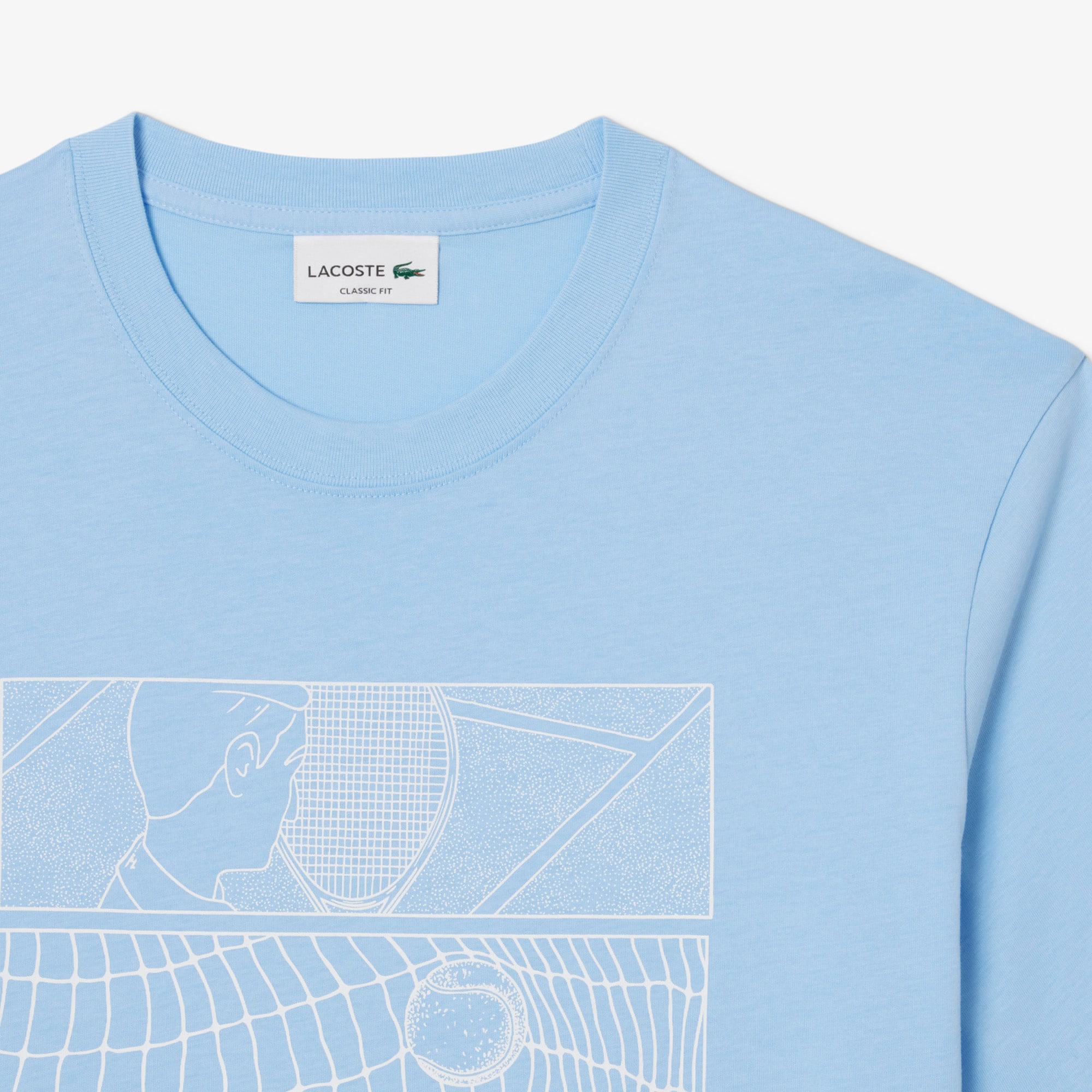Men's Tennis Court Print Cotton T-Shirt - T-shirts - New In 2026