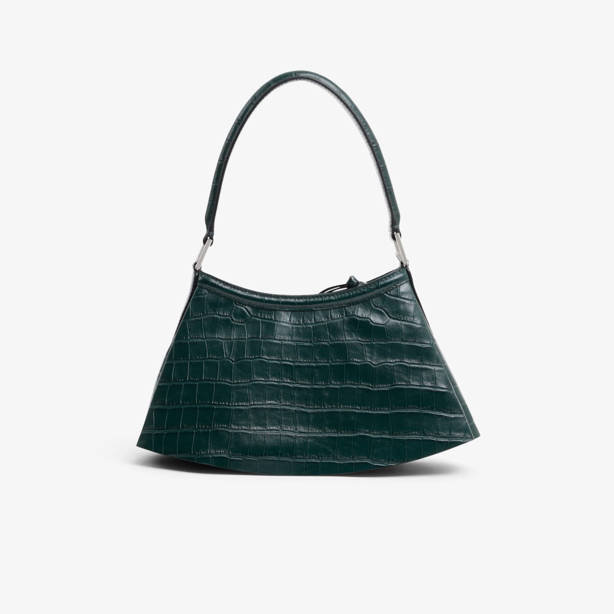 LACOSTE ダークグリーン ケース　箱付き　新品未使用 Runway Small Lenglen Crocodile Effect Leather Bag - undefined