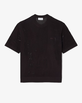 Relaxed Fit Short Sleeved Printed Sweater