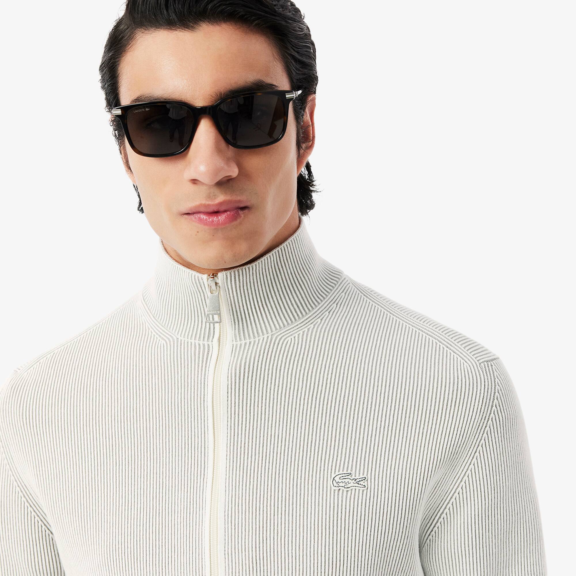 Men's Zip-Up Cotton Rib Sweater - Sweaters & Sweatshirts - New In