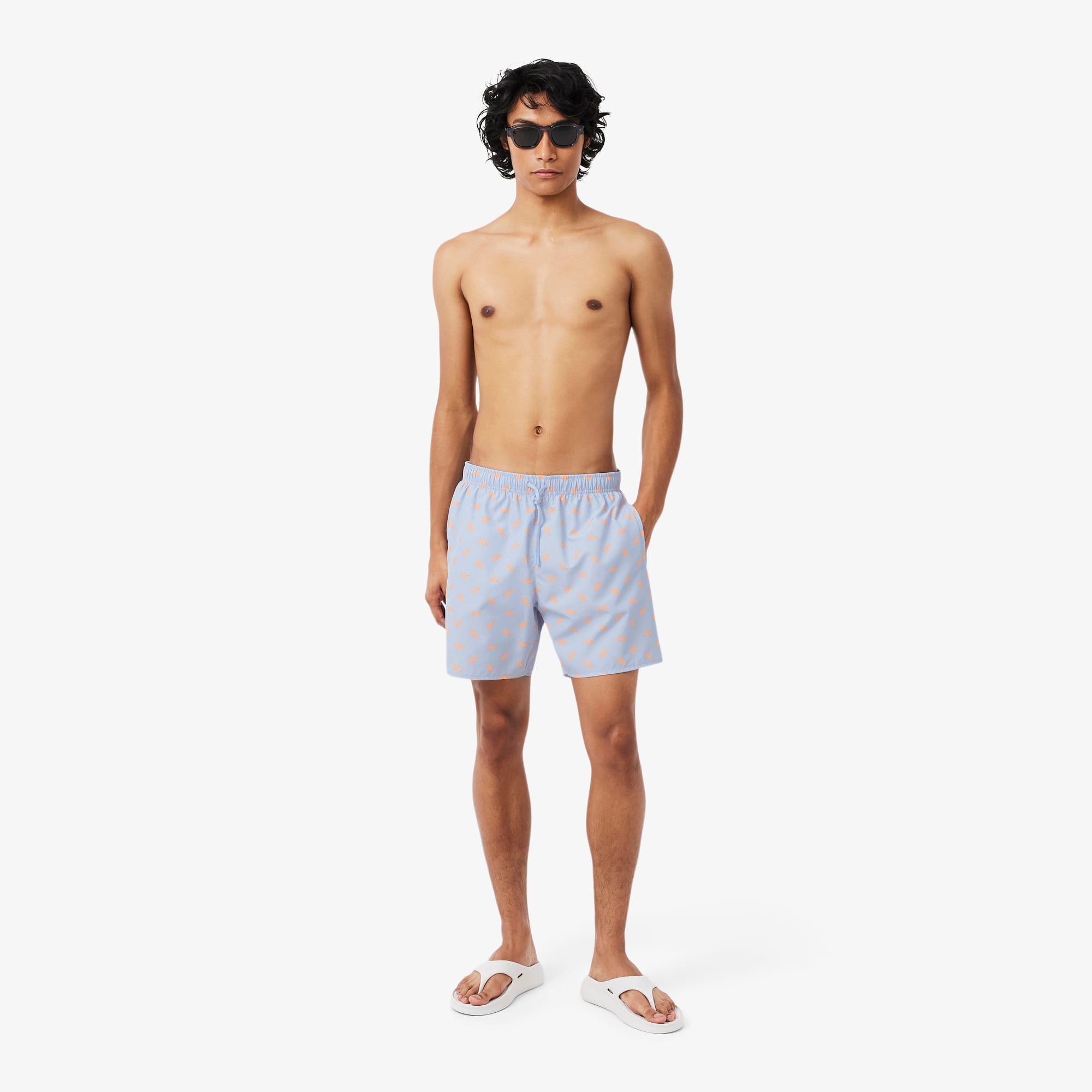 Mid Length Crocodile Print Swim Trunks - Men's Tracksuits - New In