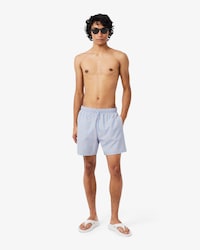 Mid Length Crocodile Print Swim Trunks