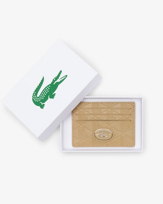 Porte-cartes avec imprim&eacute; monogramme en cuir