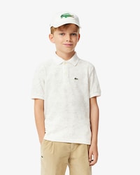 Kids' Flower Print Mini Piqué Polo