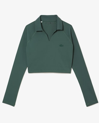 Women's Cropped Long Sleeve Polo