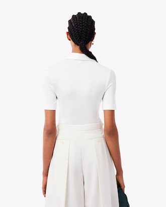 Women's Runway Slim Fit Satin Piqu&eacute; Polo