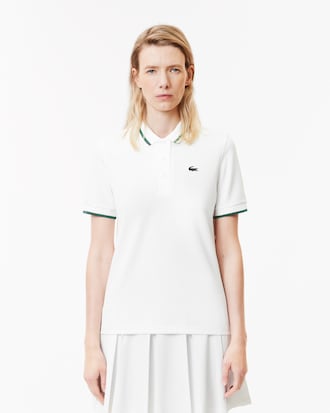 Women's UV Protect Stripe Collar Tennis Polo