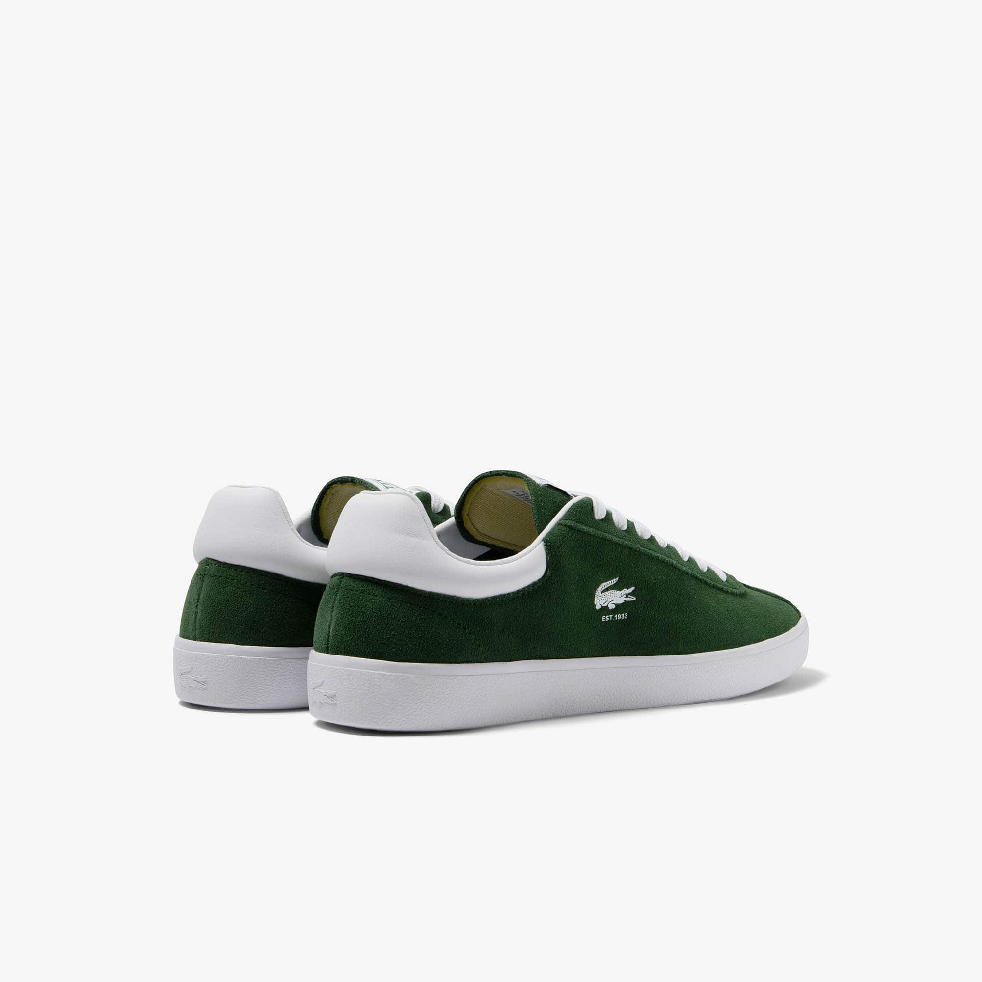 【LACOSTE】 ★ Base Shot Premium Leather Sneakers ★ Green Women's Baseshot Premium Leather Sneakers - Women's
