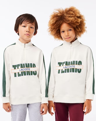 Sudadera de algodón estampada con cuello estilo camionero