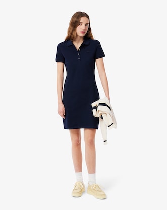 Women's Slim Fit Stretch Mini Piqué Polo Dress